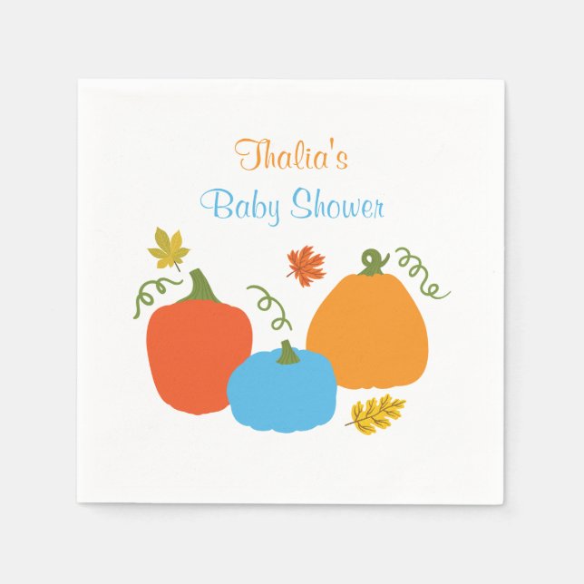 Little Pumpkin Baby Shower Napkin Serviette (Vorderseite)
