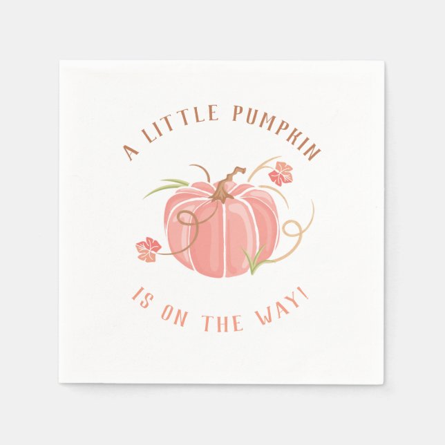 Little Pumpkin Baby Shower Napkin Serviette (Vorderseite)