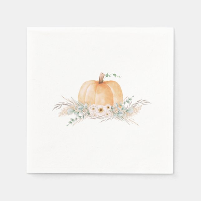 Little Pumpkin Baby Shower Napkins Serviette (Vorderseite)