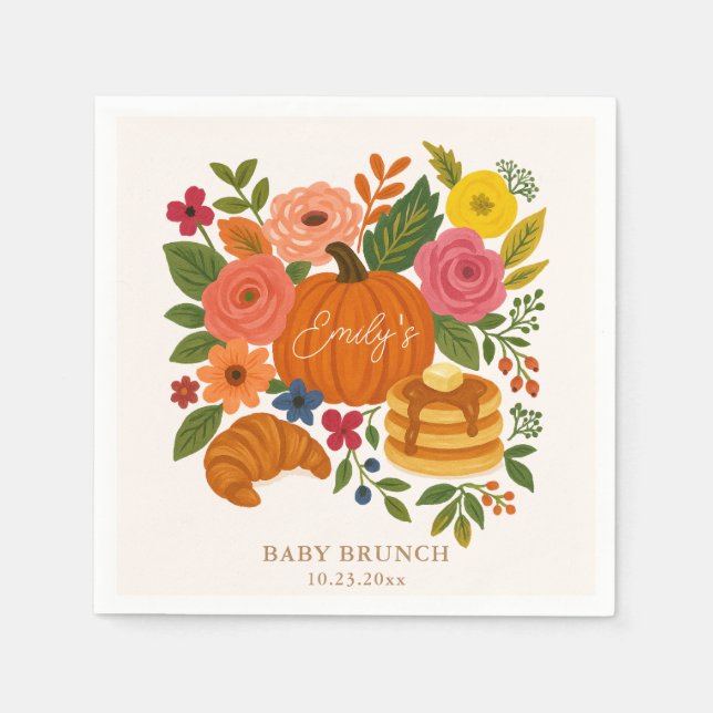 Little Pumpkin Baby Shower Paper Napkin Serviette (Vorderseite)