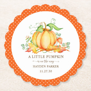 Little Pumpkin Baby Shower Paper Plate Untersetzer