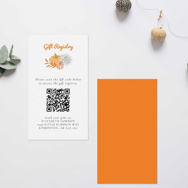 Little Pumpkin Baby Shower - Registrierung QR Code Begleitkarte (Von Creator hochgeladen)