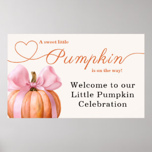 Little Pumpkin Baby Shower Ribbon - Romantisches S Poster