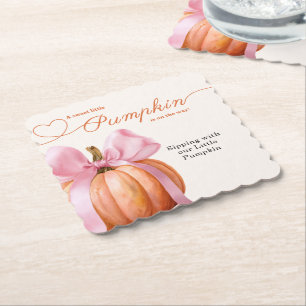 Little Pumpkin Baby Shower Ribbon - Romantisches S Untersetzer