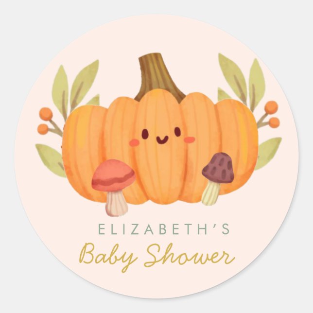 Little Pumpkin  Baby Shower  Runder Aufkleber (Vorderseite)