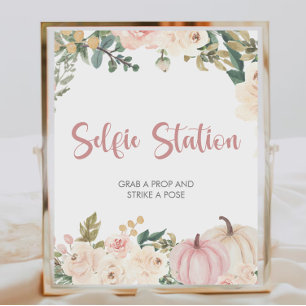 Little Pumpkin Baby Shower Selfie Station Schild