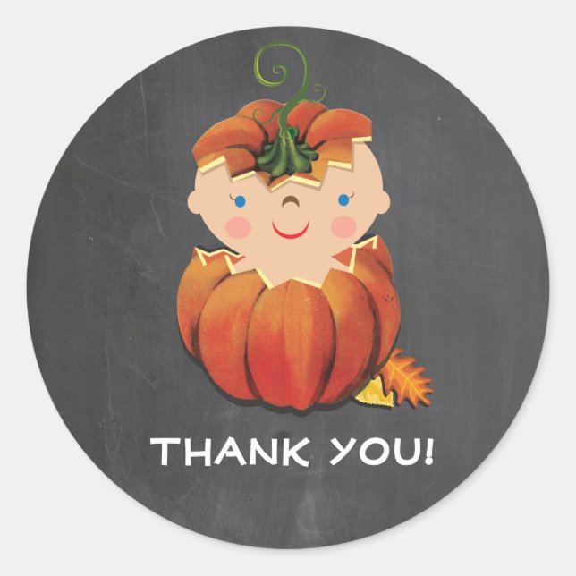 Little Pumpkin Baby Shower Stickers (Vorderseite)