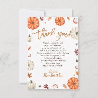 Little Pumpkin Baby Shower Thank You Cards Dankeskarte