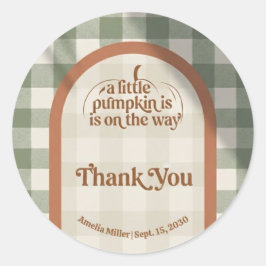 Little Pumpkin Baby Shower Thank You Favor Sticker