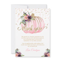 Little Pumpkin Baby Shower Vielen Dank 4.5x6.25