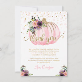 Little Pumpkin Baby Shower Vielen Dank 4.5x6.25