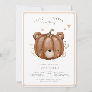 Little Pumpkin Bear Fall Baby Dusche Neutral Einladung