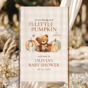 Little Pumpkin Bear Fall Baby Dusche Willkommen Banner