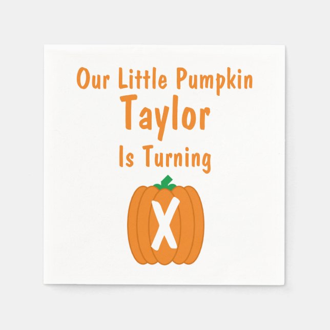Little Pumpkin Birthday Serviette (Vorderseite)