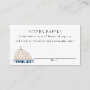 Little Pumpkin Blue Baby Boy Diaper Raffle Begleitkarte