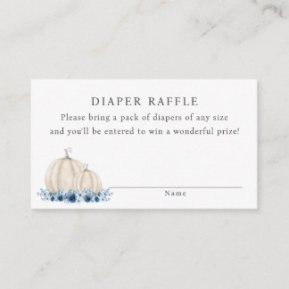 Little Pumpkin Blue Baby Boy Diaper Raffle Begleitkarte