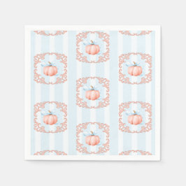 Little Pumpkin Blue Bow Boy Baby Shower Serviette