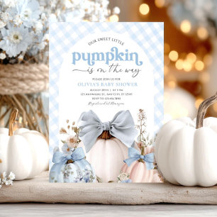 Little Pumpkin Blue Boy Baby Shower Einladung