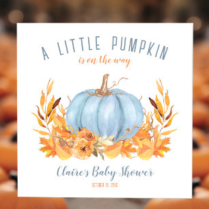 Little Pumpkin Blue Fall Boy Babydusche Napkins Serviette