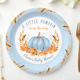 Little Pumpkin Blue Herbst Herbst Kinderdusche Pappteller