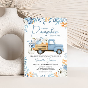 Little Pumpkin Blue Truck Fall Baby Dusche Einladung
