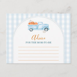 Little Pumpkin Blue Truck Gingham Beratung für Mom Begleitkarte