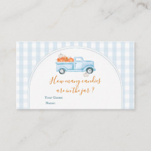 Little Pumpkin Blue Truck Gingham Wie viele Candie Begleitkarte