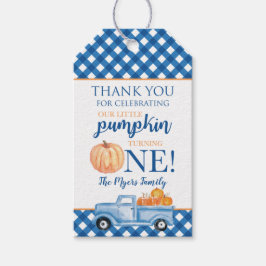 Little Pumpkin Blue Truck Herbst Erstes Geburtstag Geschenkanhänger