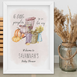 Little Pumpkin Blush Fall Baby Dusche Begrüßungsze Poster
