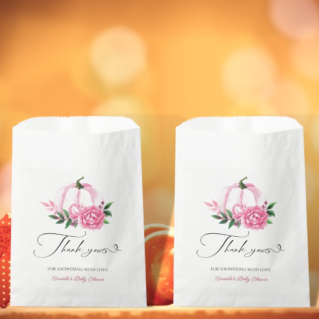 Little Pumpkin Blush Pink Rustic Baby Dusche Geschenktütchen (Von Creator hochgeladen)
