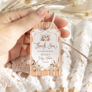 Little Pumpkin Boho Floral Baby Dusche Vielen Dank Geschenkanhänger