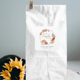 Little Pumpkin Boho Gender Neutral Baby Shower Quadratischer Aufkleber