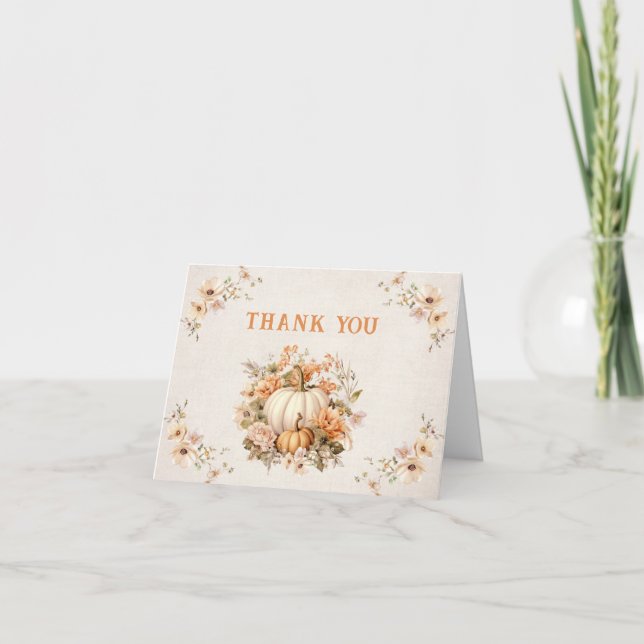 Little Pumpkin Boho Kinderdusche Danke Karte (Vorderseite)