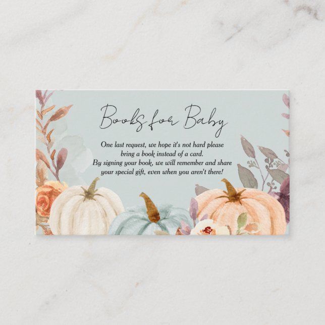 Little Pumpkin Books for Baby Fall Baby Shooter Begleitkarte (Vorderseite)