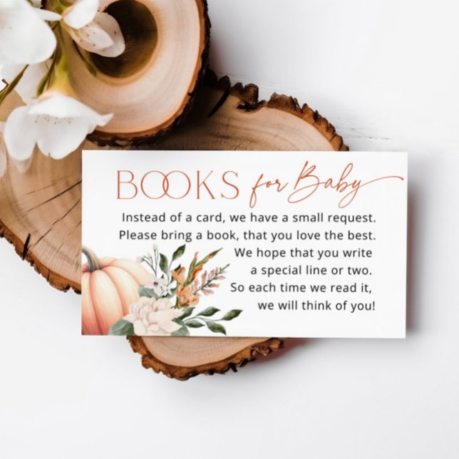Little Pumpkin Books for Baby Shower Begleitkarte (Little Pumpkin Books for Baby Shower Enclosure Card)