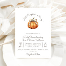Little Pumpkin Bow Minimal Neutral Baby Dusche