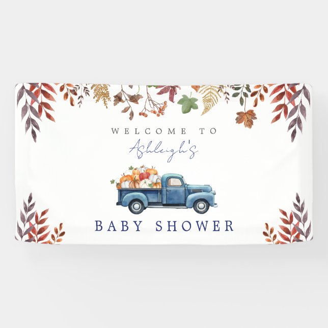 Little Pumpkin Boy Baby Shower Banner (Horizontal)