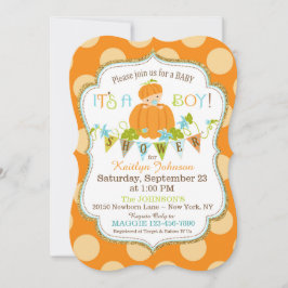 Little Pumpkin Boy Fall Baby Shower Einladungen