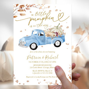 Little Pumpkin Budget Boy Baby Shower Einladung Flyer