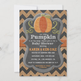 Little Pumpkin Burlap Rustic Baby Shower laden Einladung