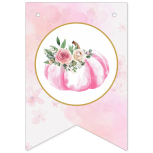 Little Pumpkin Button Floral Fall erster Geburtsta Wimpelkette