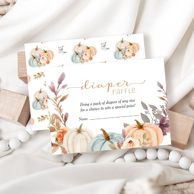 Little Pumpkin Diaper Raffle Baby Dusche Begleitkarte (Von Creator hochgeladen)