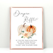Little Pumpkin Diaper Raffle Baby Dusche