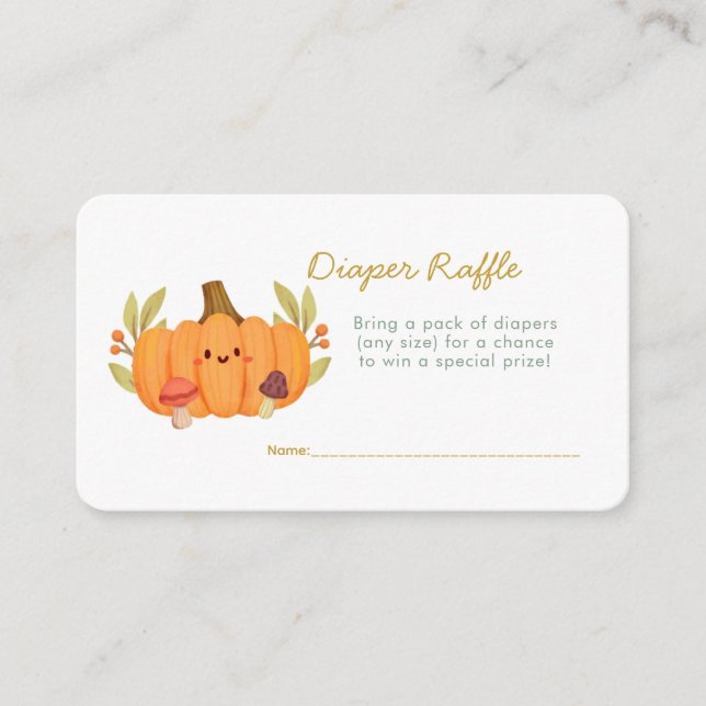 Little Pumpkin Diaper Raffle Begleitkarte (Vorderseite)