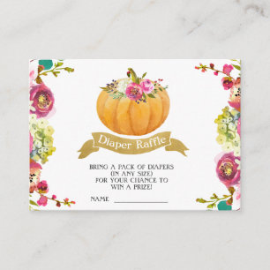 Little Pumpkin Diaper Raffle Enclosure Card Begleitkarte