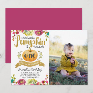 Little Pumpkin Einladung zum ersten Geburtstag