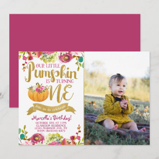 Little Pumpkin Einladung zum ersten Geburtstag