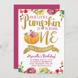Little Pumpkin Einladung zum ersten Geburtstag