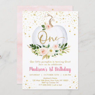 Little Pumpkin Einladung zum ersten Geburtstag