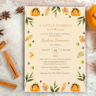 Little Pumpkin Elegant Halloween Thema Kinderdusch Feiertagskarte